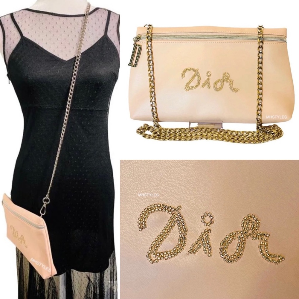💕 Dior cosmetic bag to Crossbody bag large size, pink color 💕